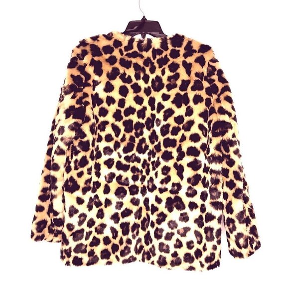 Band of Gypsies Leopard Print Faux Fur Jacket Coat Size Oversized S or M - Picture 5 of 12